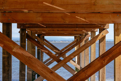 View of wooden pier on sea