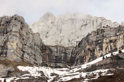 Scenic view of snow covered mountains