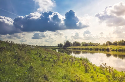 Scenic view of river against sky