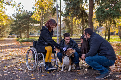 People sitting in park