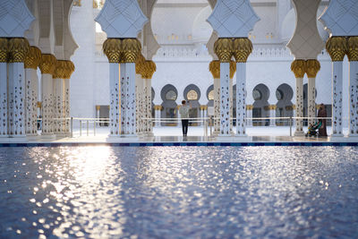 Reflection of building on floor