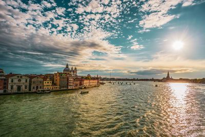 Panoramic view of venice's old town , italy.