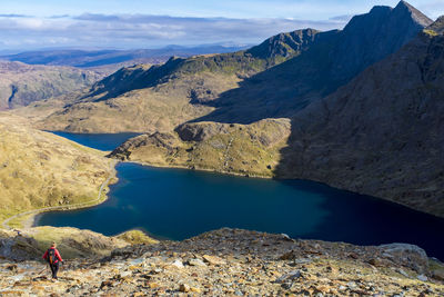 Scenic view of lake and mountains