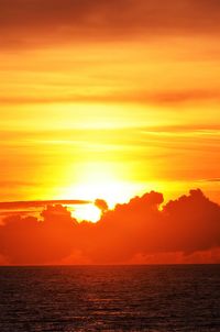 Scenic view of sea during sunset