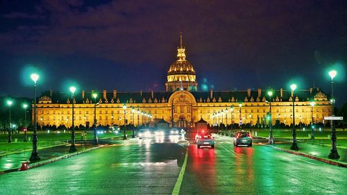 View of illuminated building at night