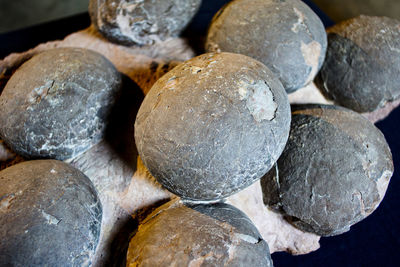 Close-up of stacked objects