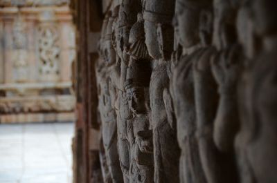 View of buddha statue in temple against building