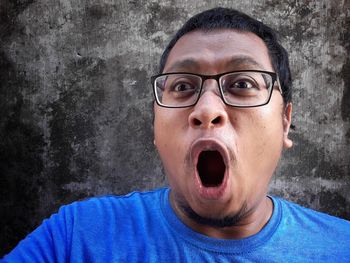 Portrait of man wearing mask