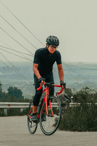 Man riding bicycle