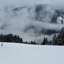 Scenic view of snow covered landscape