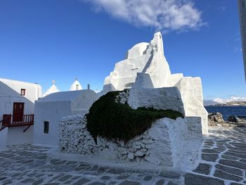 Low angle view of rock formations