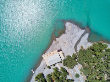 High angle view of beach