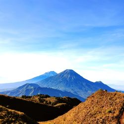 Scenic view of mountains against sky