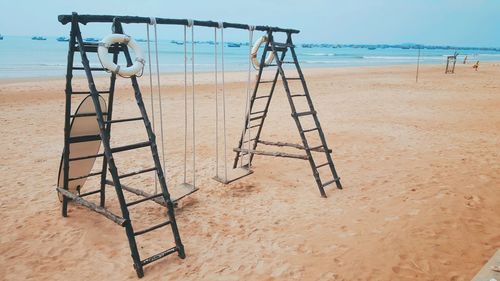 Scenic view of beach against sky