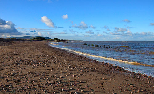 Scenic view of beach against sky