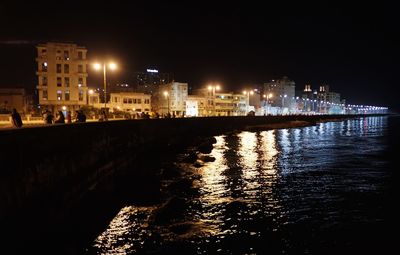 Illuminated city at night