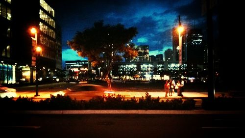 Street lights in city at night