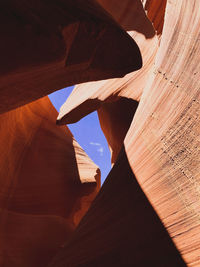 Low angle view of rock formation