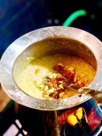 High angle view of drink in bowl