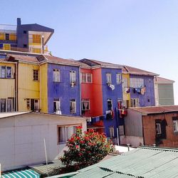 Houses against clear sky