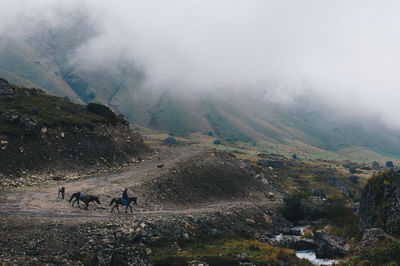 Scenic view of mountains against sky