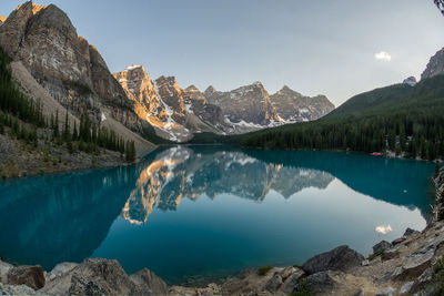 Reflection of mountain in lake