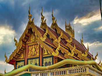 Low angle view of traditional building against sky