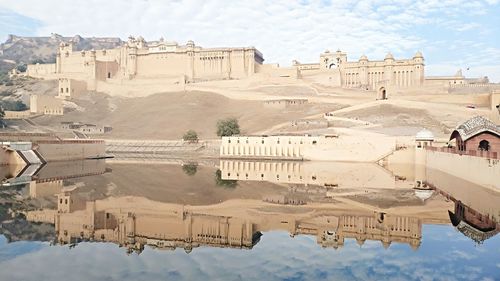 Reflection of buildings on water