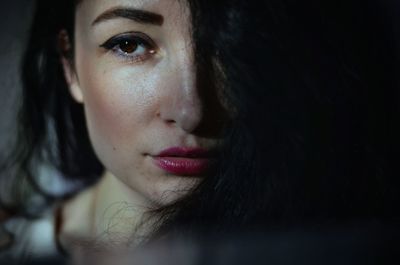 Close-up portrait of young woman