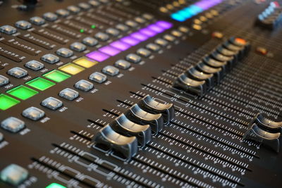 Close-up of sound mixer