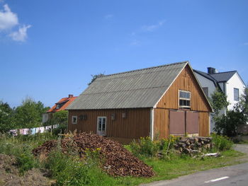 Houses against blue sky