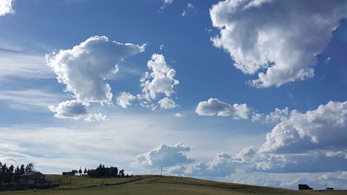 Scenic view of landscape against cloudy sky