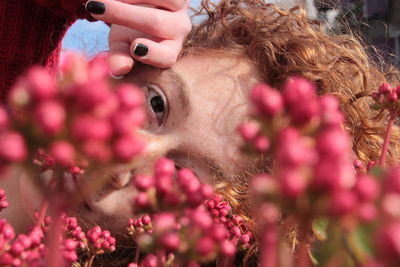 Woman holding flowers