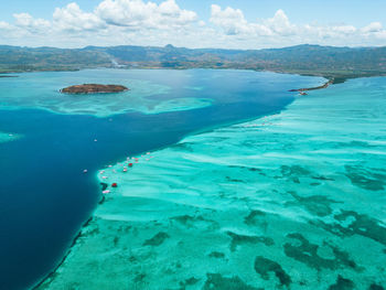 High angle view of sea against sky