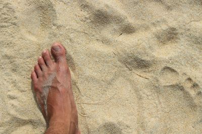 Low section of person on sand