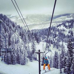 Scenic view of snow covered mountains