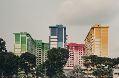 Low angle view of buildings against sky