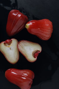 High angle view of fruits on table