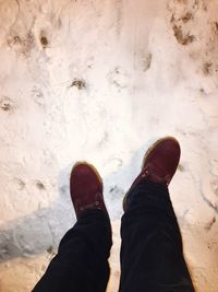 Low section of man standing on ground