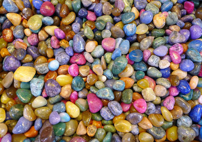 Full frame shot of multi colored pebbles