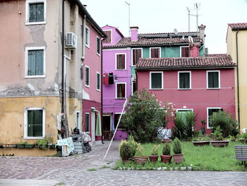 Trees and colourd houses