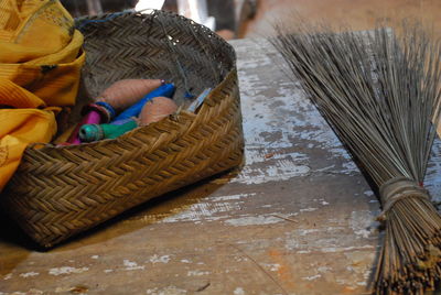 Man working in basket