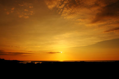 Scenic view of dramatic sky during sunset