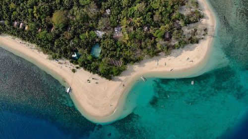 High angle view of beach