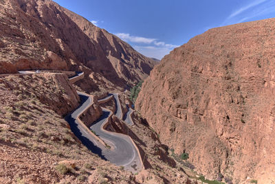 Scenic view of mountains against clear sky