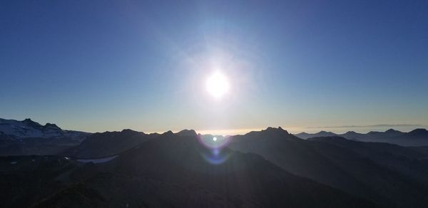 Scenic view of mountains against clear sky