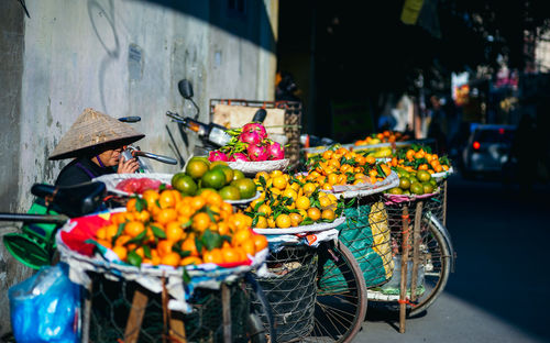 Various fruits for sale at market