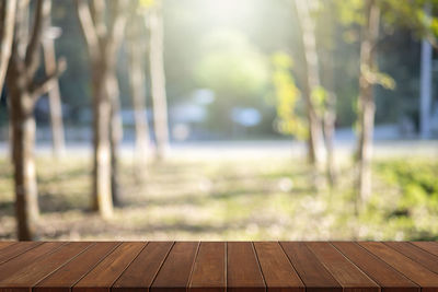 Close-up of wooden table