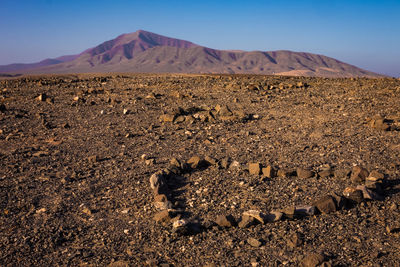 Scenic view of arid landscape heart shape