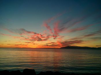 Scenic view of sea at sunset